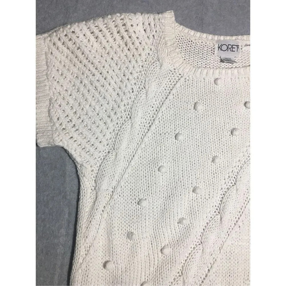 Womens Koret Blouse Size Large Multi Texture Sweater Hand Knit Minimalist - Picture 2 of 6
